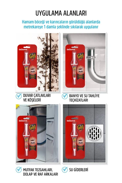 Chrysamed Fibron Gel 5 gr Hamam Böceği Karınca Jeli - 6