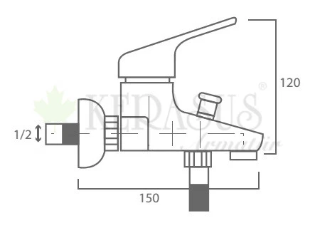 KERASUS LALE SERİSİ - MİX BANYO BATARYASI 35Ø - 2