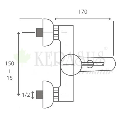KERASUS RUBY SERİSİ - MİX BANYO BATARYASI 35Ø - Resim 2