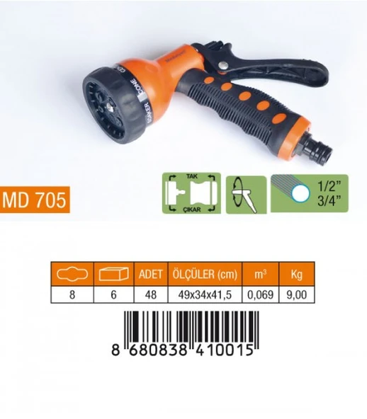 MEDALYAN OTOMATİK SULAMA TABANCASI 7 FONKSİYONLU - Resim 2