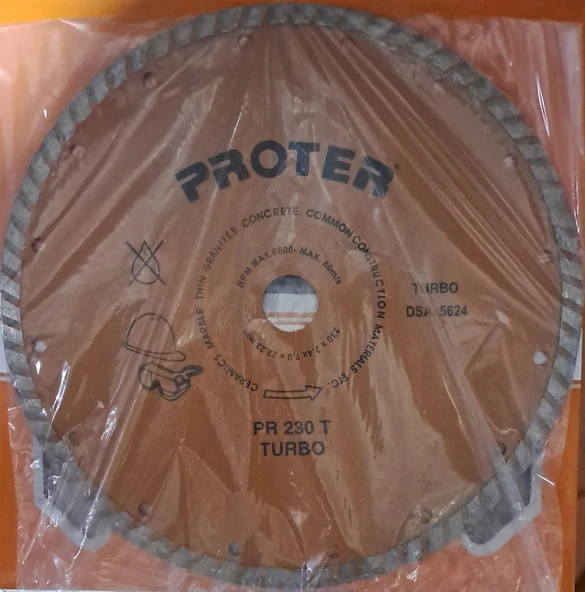 PROTER PR 230 T TURBO ELMAS KESİCİ TESTERE ( 230 x 2.4 x 7.0 x 22.23 mm ) ( PROTER ) - Resim 2