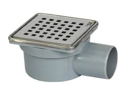 KROM YER SÜZGECİ KLAPELİ 10 x 10 cm Ø 50 PASLANMAZ ÇERÇEVE YANDAN ÇIKIŞ YER SİFONU ( BEYCO ) ürün görseli 1