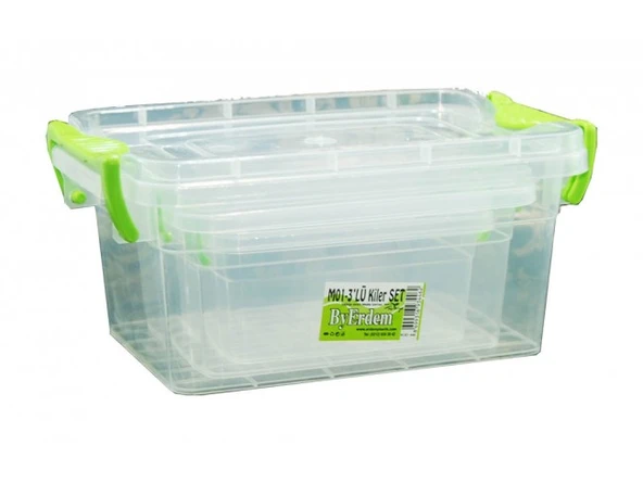 ERDEM KİLER BOX 3 LÜ SET 0,48lt+1lt+2lt KOD 446 ürün görseli 1