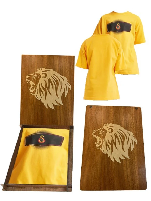 Galatasaray Orijinal Sarı Çocuk T-shirt Aslan Ahaşp Kutulu