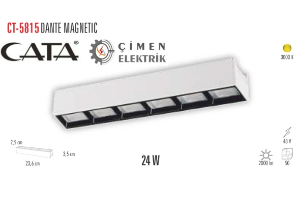 CATA CT 5815 24W Dante Magnetıc Spot 3200K Günışığı