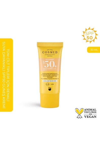 Cosmed Skınvısıble Renkli Güneş Koruyucu Krem Spf50 30 ml