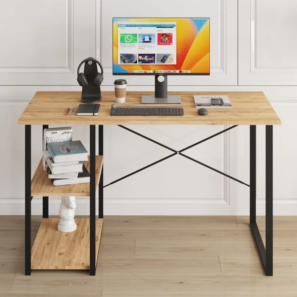 Eportatif Çalışma Masası Raflı Ofis Laptop Bilgisayar Masası 1001 - 2