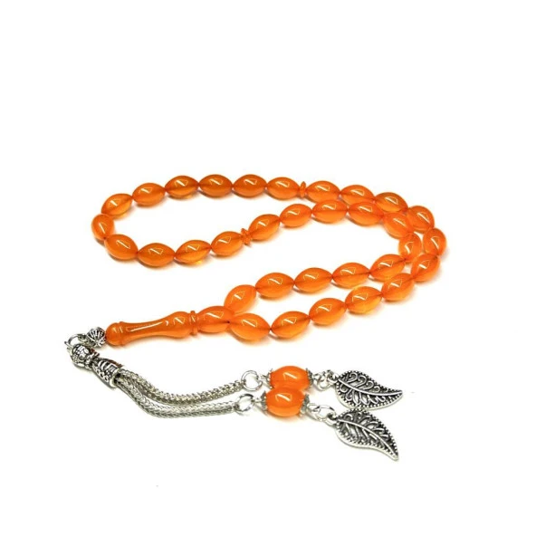 Beyzi Model Püsküllü 7-10mm Zar Rengi Ateş Sıkma Kehribar Tesbih - Resim 2