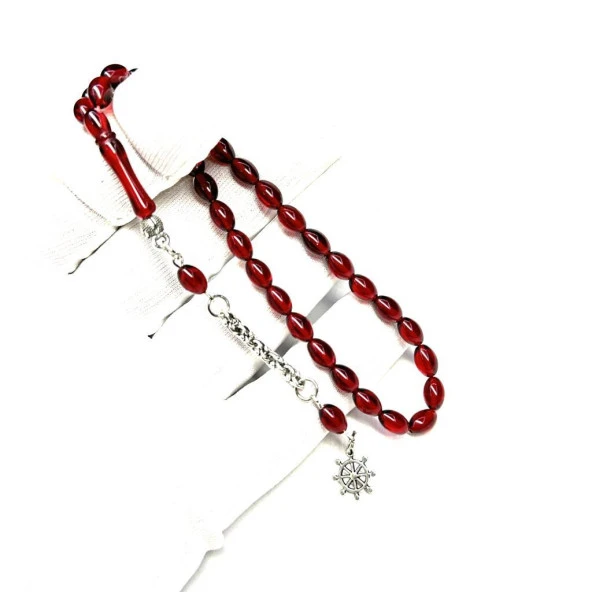 Bilek Boy Beyzi Model Püsküllü 5-8mm Ateş Sıkma Kehribar Tesbih