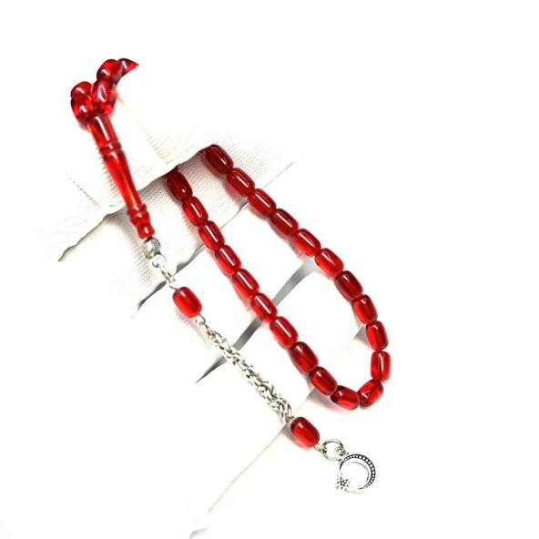 Bilek Boy Kapsül Model Püsküllü 5-7mm Ateş Sıkma Kehribar Tesbih ürün görseli