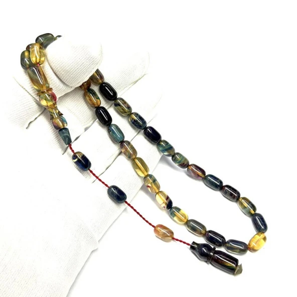 Usta İşi Kapsül Model 6-11mm Sistemli Hareli Sıkma Ateş Kehribar Tesbih