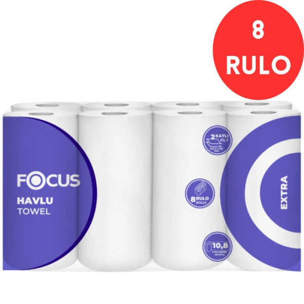 Focus Extra Kağıt Havlu Çift Katlı 8'li Paket (50000549)