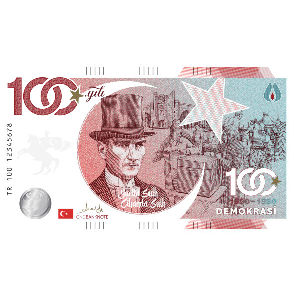 Türkiye Cumhuriyeti 100. Yıl "Demokrasi" Banknotu