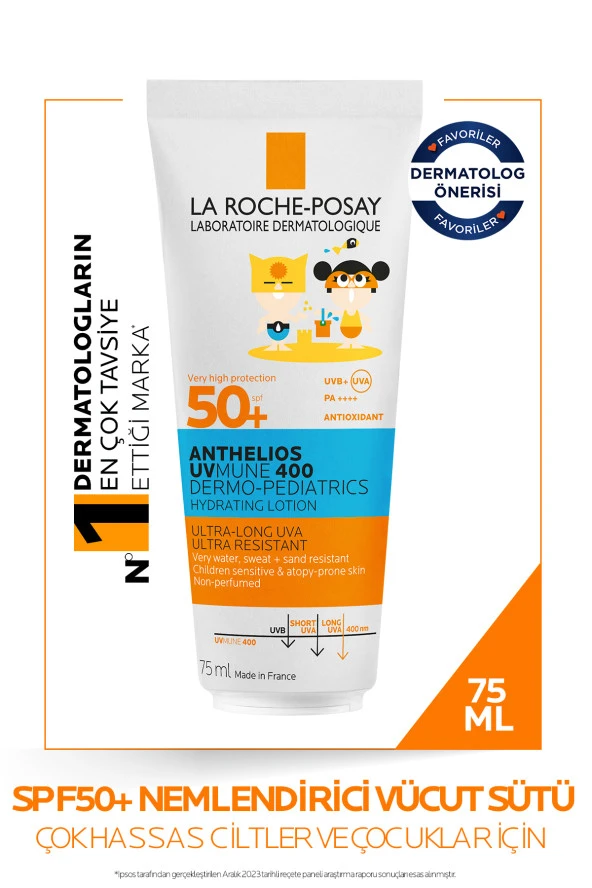 LA ROCHE POSAY Anthelios Dermo Pediatrics Uvmune 400 Nemlendirici Vücut Sütü SPF50+ 75ML 3337875888899