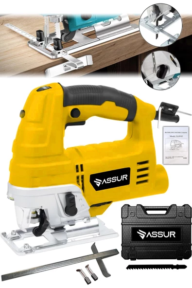 Assur Bakır Sargılı 800 W Professional Devir Ayarlı Dekupaj Bıçkı Testere Makinası Sarı