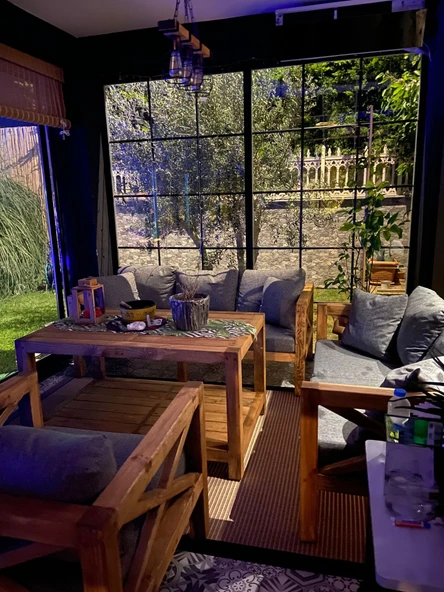 ODUNS Bellatrix 3+2+1 Bahçe Balkon Teras Ahşap Oturma Grubu - 5