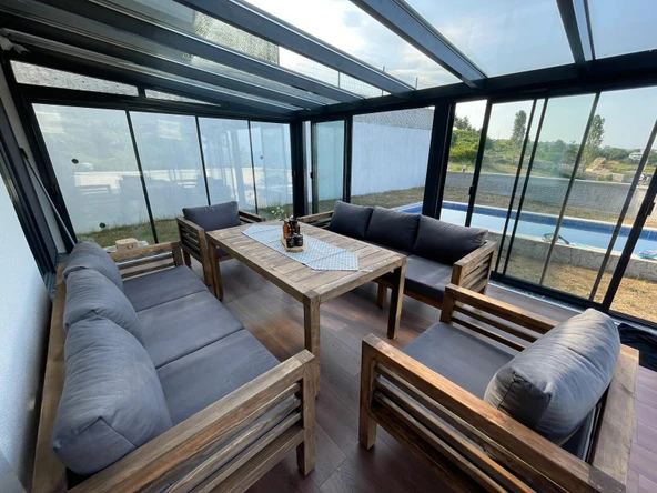 ODUNS Homelos 3+3+1+1 Bahçe Balkon Teras Ahşap Oturma Grubu - 4