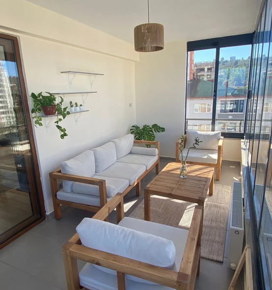 ODUNS Hera 3+1+1 Bahçe Balkon Teras Ahşap Oturma Grubu - 4
