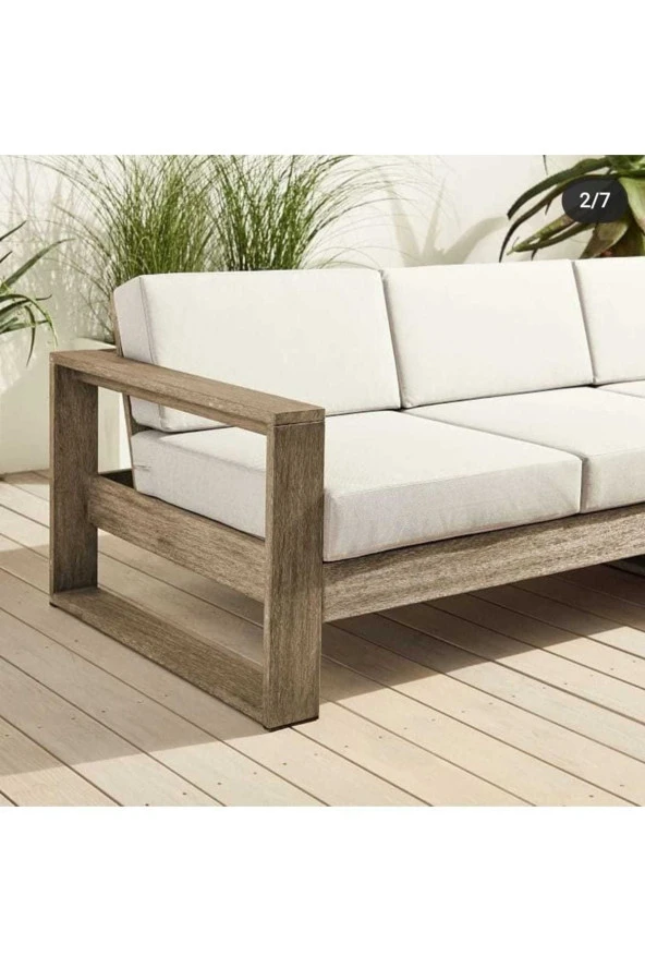 ODUNS Lotus Bahçe Balkon Teras Ahşap Köşe Takımı - 2