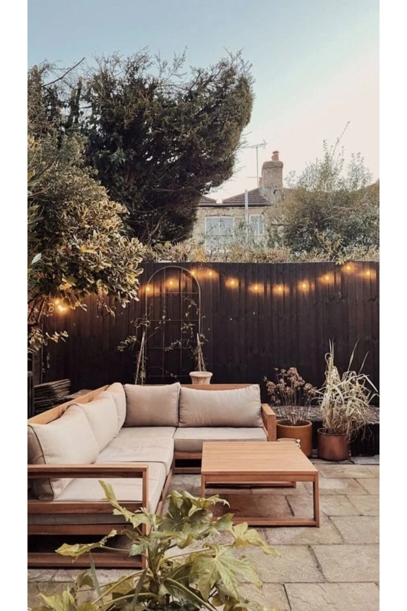 ODUNS Anika Bahçe Balkon Teras Ahşap Köşe Takımı - 3