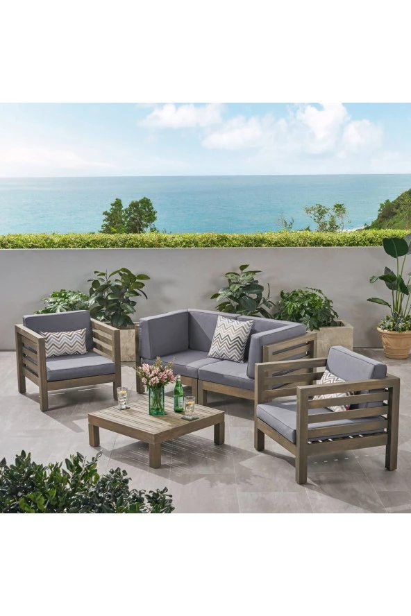 ODUNS Vista Bahçe Balkon Teras Ahşap Oturma Grubu