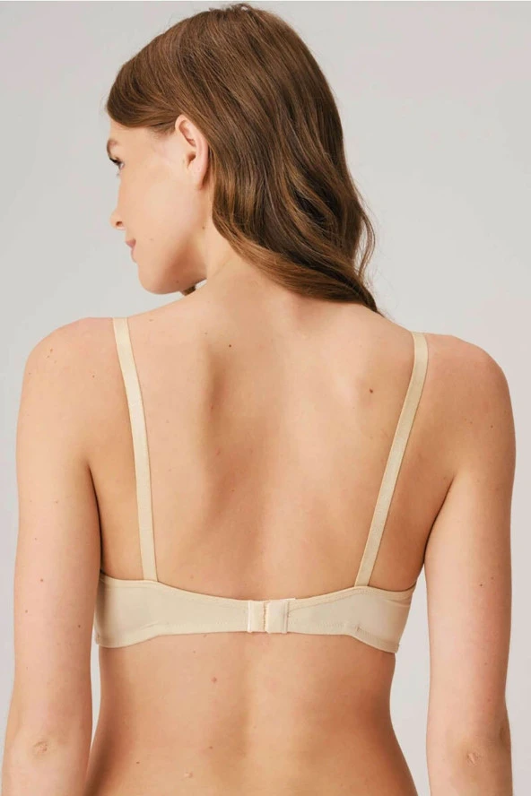 Kadın Balensiz Desteksiz Beyaz Dolgusuz Toparlayıcı Yumuşak Süngerli Günlük Klasik Küçültücü Sütyen - 4