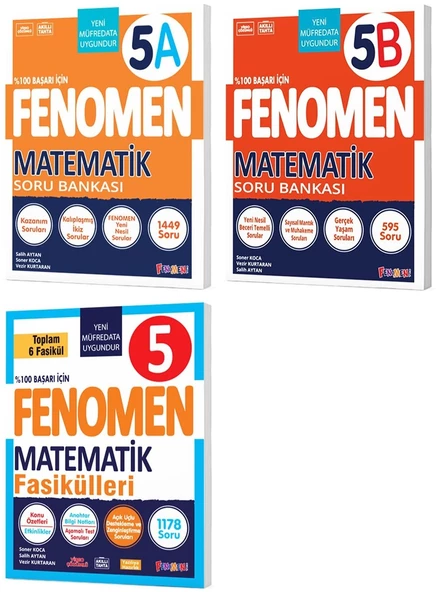 Fenomen Okul 2024 5. Sınıf Matematik A + B Soru + Fasikül Seti Seti 3 Kitap 2024 ürün görseli