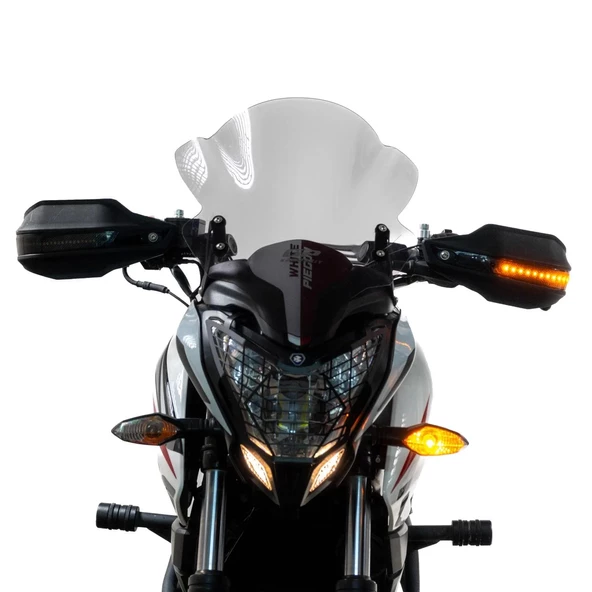 GP Kompozit CF Moto 250 NK 2018-2022 Uyumlu Led Sinyalli Elcik Koruma Siyah - 4