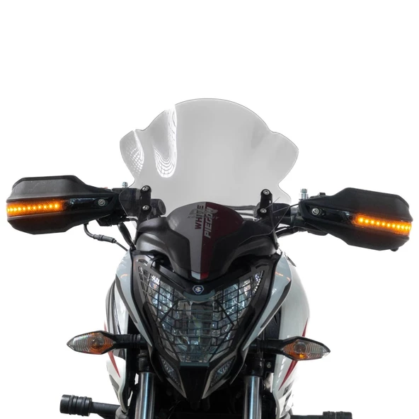 GP Kompozit CF Moto 250 NK 2018-2022 Uyumlu Led Sinyalli Elcik Koruma Siyah - 5