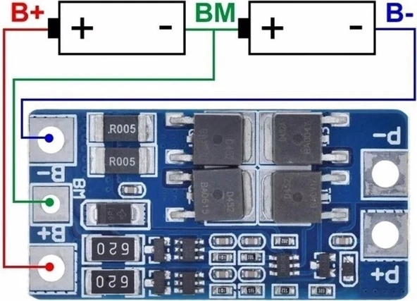 2s 10A 7.4V 18650 Bms Lityum Batarya Pil Akü Koruma Kartı Protection Board - 2