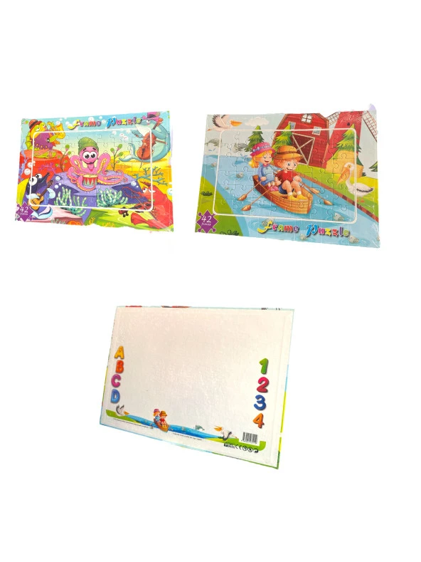 Elif 42 Prç Puzzle + Yaz Sil Beyaz Tahta 25 X 35