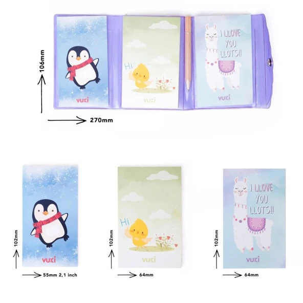 Renkli Mini Kalemli Defter Hayvanlar - 11