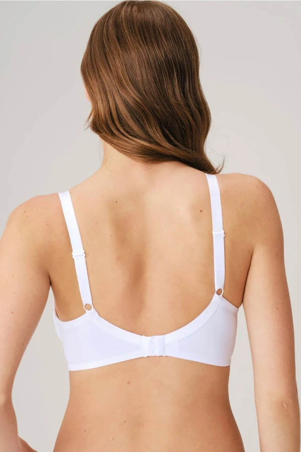Kadın Balensiz Desteksiz Beyaz Dolgusuz Toparlayıcı Günlük Klasik Küçültücü Sütyen - 3