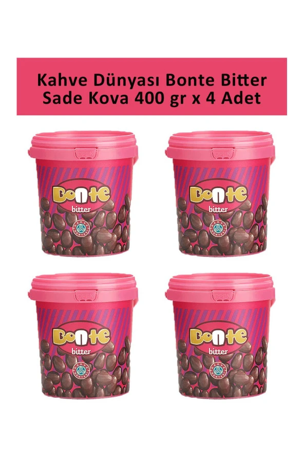 Kahve Dünyası Bonte Bitter Sade Kova 400 gr x 4 Adet