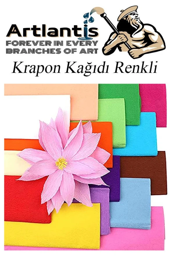 Fosforlu Krapon Kağıdı 5 Renk 50x200 cm 1 Paket Grapon Kağıdı Karışık Renkli 5'li Okul Sınıf Kreş - 2