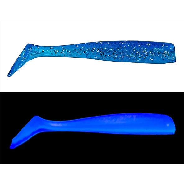 Mef Sargan 8cm 5 Adet Silikon Yem  UV Ege Mavi
