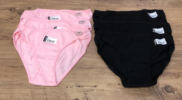 6 Lı Paket Tutku Kadın Likralı Külot Bikini Klasik Elastan - 4