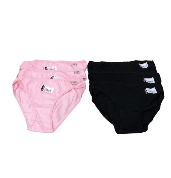 6 Lı Paket Tutku Kadın Likralı Külot Bikini Klasik Elastan - 3