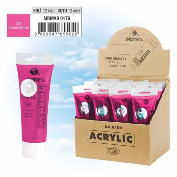 Maries Akrilik Boya 75ml Fluorescent Pink