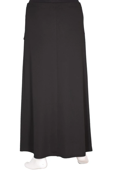 Hesna Kadın Talia Sim Pervazlı Astarlı Lastikli Siyah Çan Etek - 4