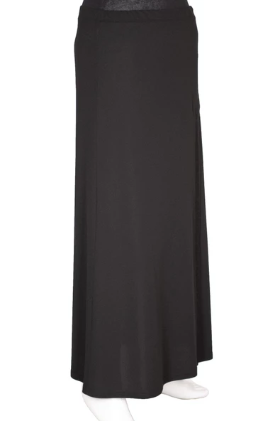 Hesna Kadın Talia Sim Pervazlı Astarlı Lastikli Siyah Çan Etek - 2