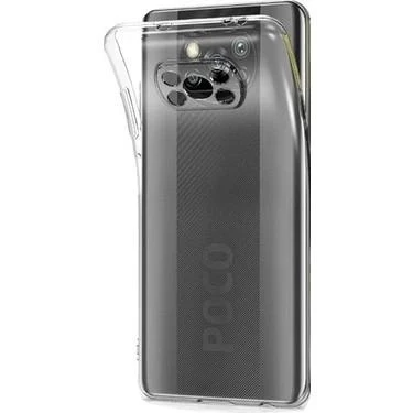 Xiaomi Poco X3 Kamera Korumalı Şeffaf Tıpalı Silikon Kılıf ürün görseli