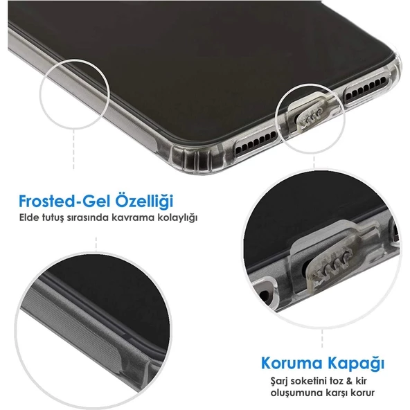 Samsung Galaxy S22 Plus Kamera Korumalı Şeffaf Tıpalı Silikon Kılıf - 3