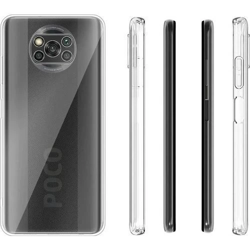 Xiaomi Poco X3 Kamera Korumalı Şeffaf Tıpalı Silikon Kılıf - Resim 2