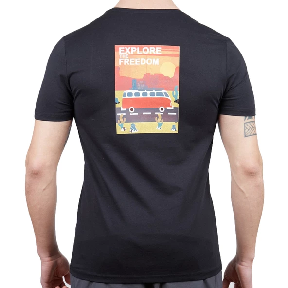 Alpinist Vassi Pamuklu Erkek T-Shirt Siyah - Resim 3