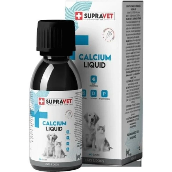 Supravet Calcium Damla Kedi ve Köpekler İçin Sıvı 100 Ml
