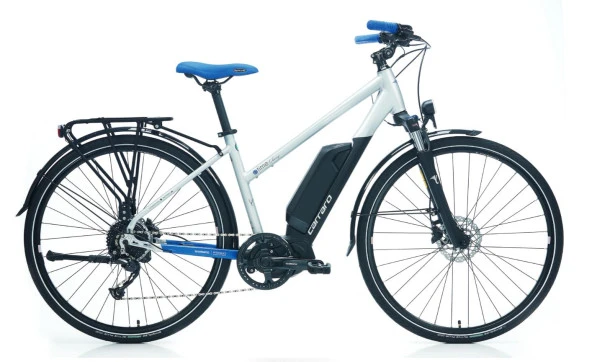 Carraro E-TİME Venüs E-Bike 50cm Şehir Bisikleti Mat Gümüş Koyu Mavi