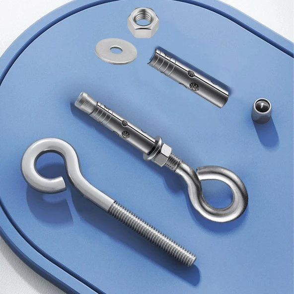 Kancalı Çelik Dübel Salıncak Boks Torbası Avize İçin Gömlekli Kapalı Ağız Kanca M10 - Resim 6