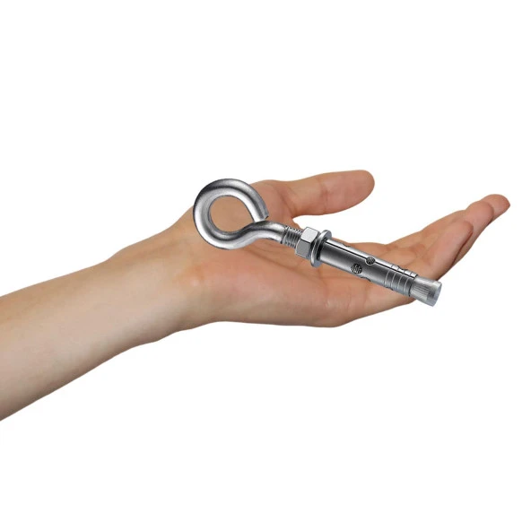 Kancalı Çelik Dübel Salıncak Boks Torbası Avize İçin Gömlekli Kapalı Ağız Kanca M10 - Resim 7