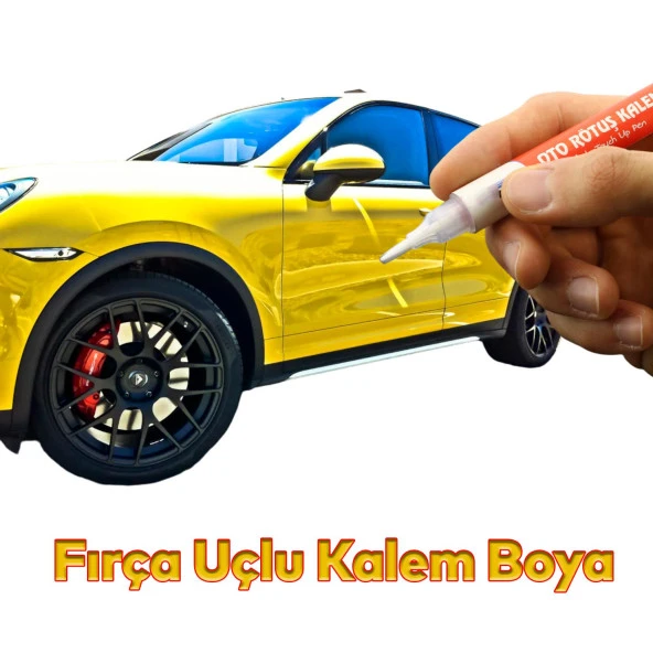 Oto Rötuş Kalemi 5 ML Araç Kaporta Tampon Çizik Giderici Fırça Yenileme Metalik Sarı Renk Boya - 3